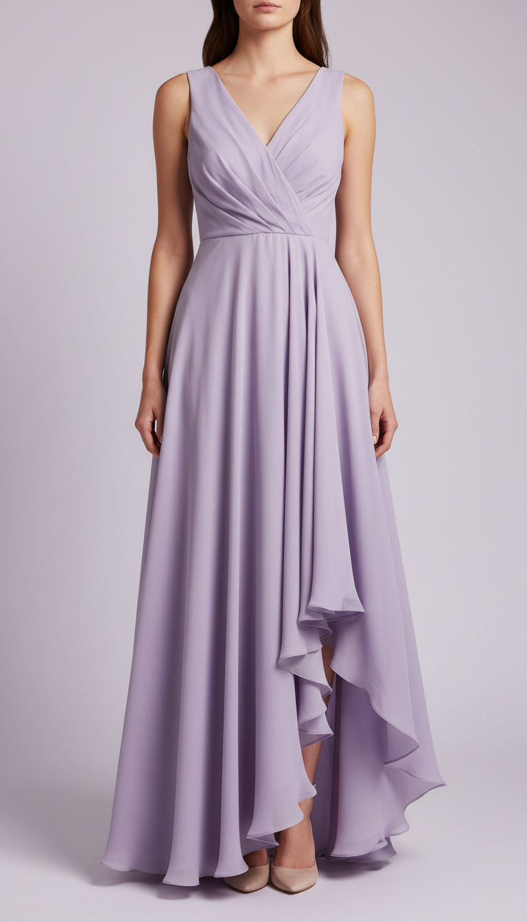 Lavender Asymmetrical Hem Dress