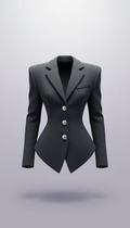 Charcoal Sculptural Blazer with Silver Buttons